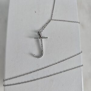 Dazzling 14k Diamond 'J' Pendant Necklace.